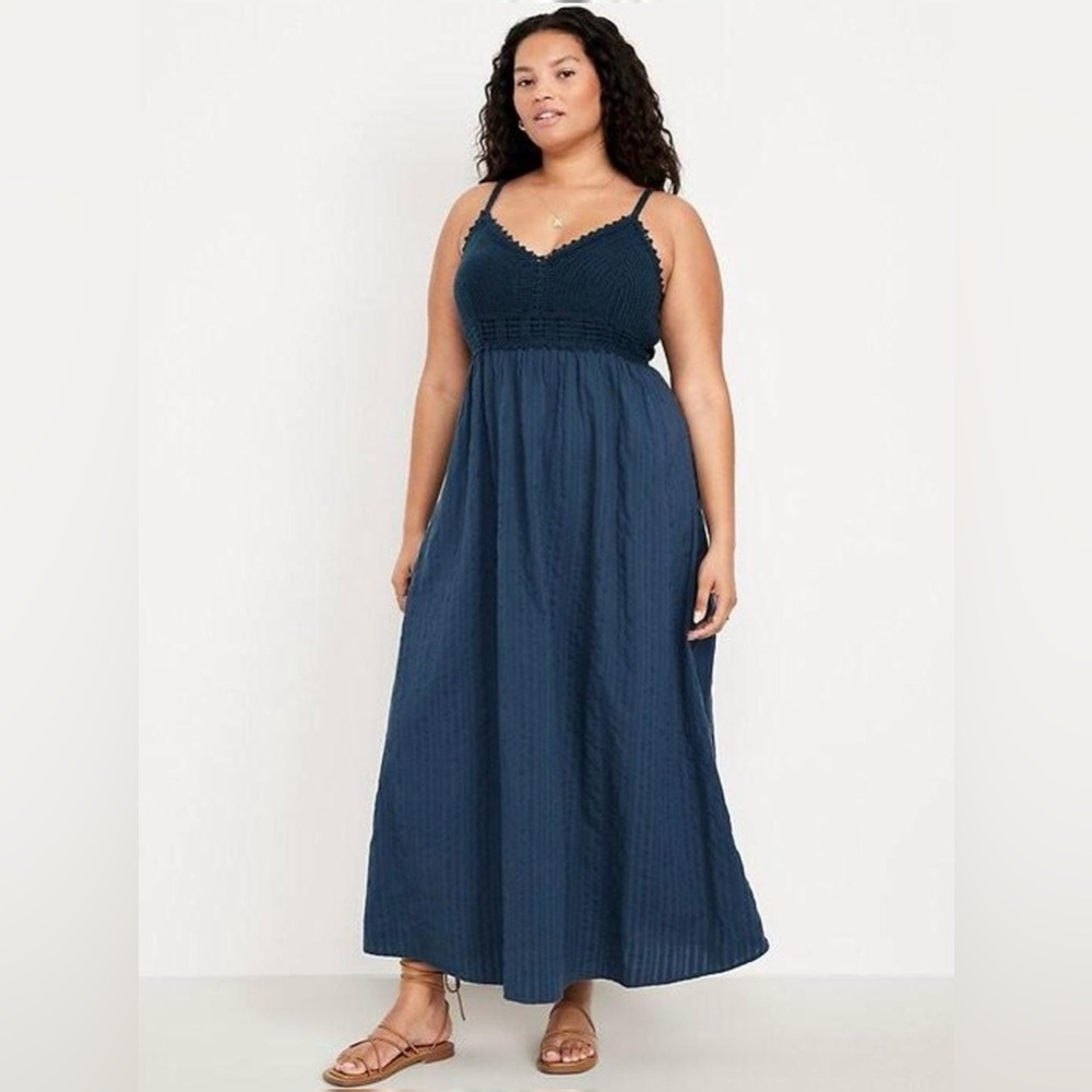 Old Navy Slate Blue Textured Maxi Dress